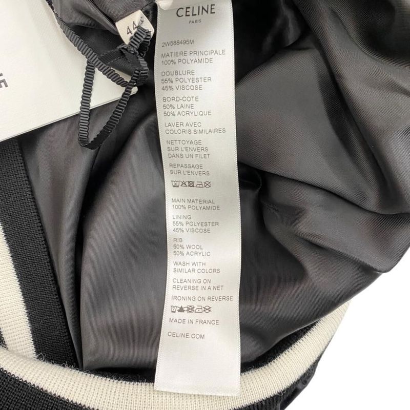 Celine Stajan Back Print Nylon Blouson 2w588495m 44 Size Logo Black White