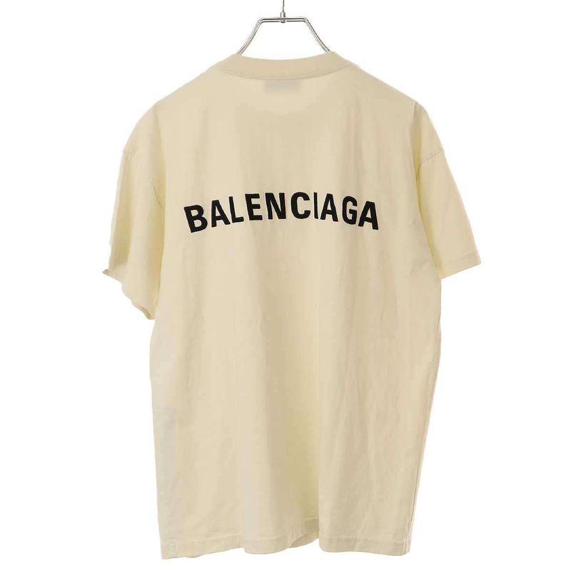 Balenciaga 22aw Embroidery Logo Crew Neck T-Shirt 612965 Tmvf4 Light Yellow XXS