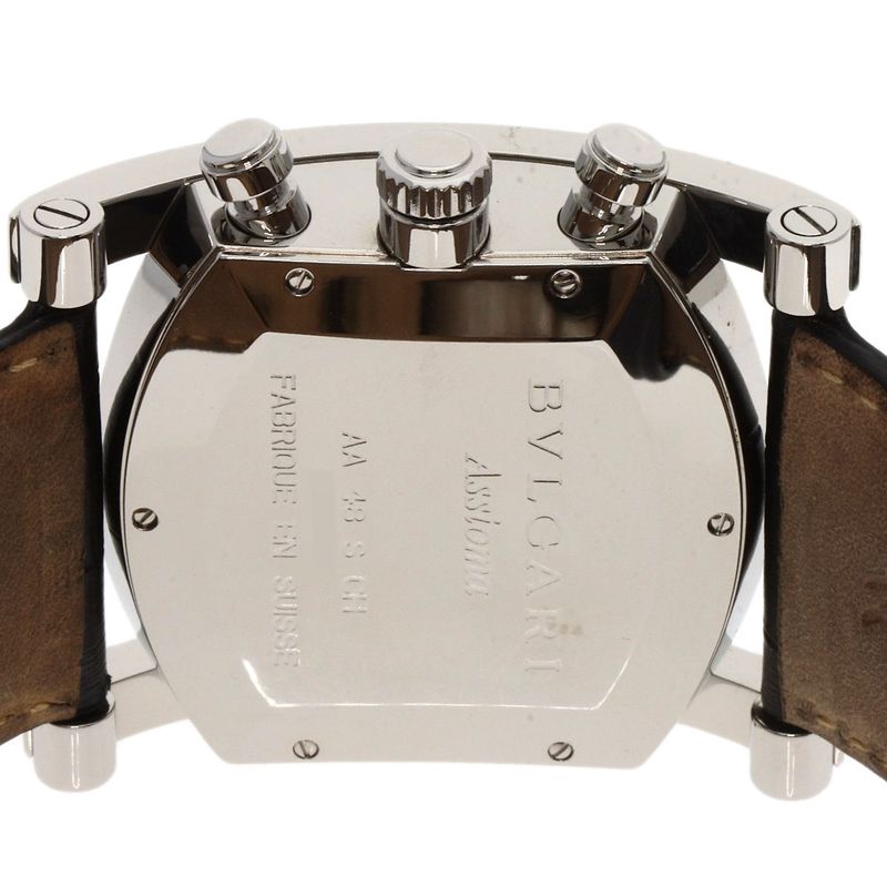 Bvlgari Bulgari Aa48sch Ashoma Watch SS Leather Men's