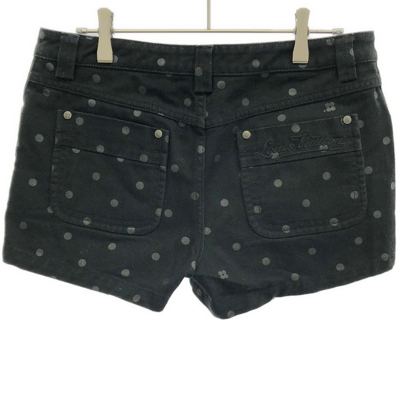 Louis Vuitton Logo Embroidered Dotted Short Denim Pants Rw091w Wopa06cp4 Black
