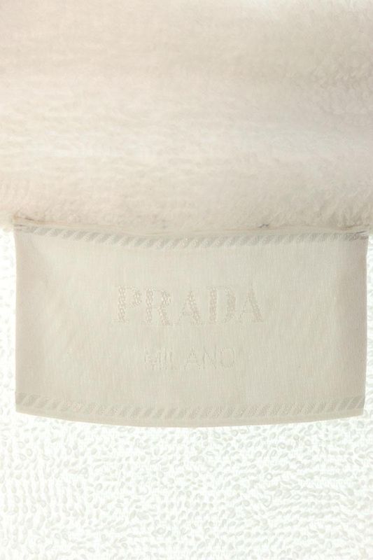Prada Sc559 Logo Plate Cotton Terry Bow Ring Short Sleeve Shirt Men's M