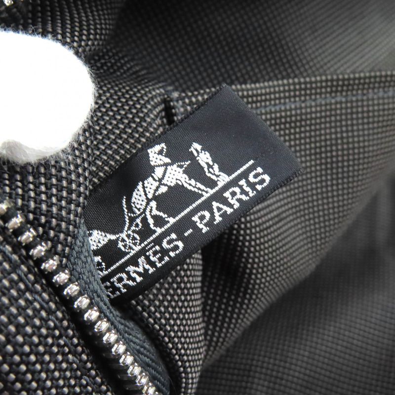 Hermes Yale Line GM Serie Button Canvas Large Shape Tote Bag Boston Bag Gray