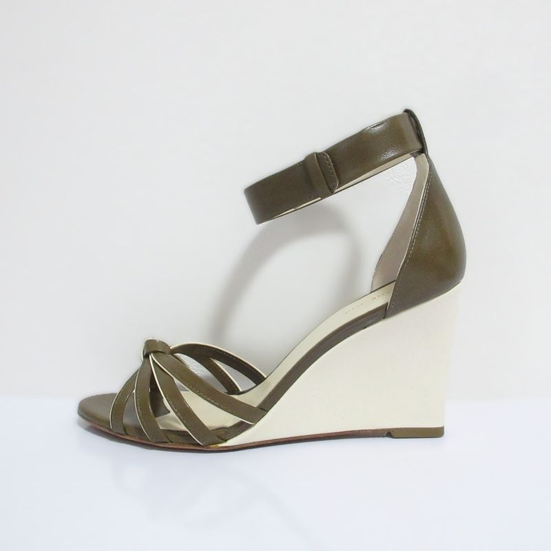 Celine Phoebe Period Knot Wedge 85 Ankle Strap Wedge Sandals 35.5 Equivalent to
