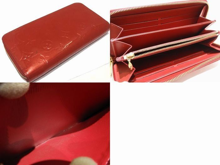 Louis Vuitton M91732 Ca3192 Zippy Wallet Long Wallet Vernis Red Enamel Ladies ▼