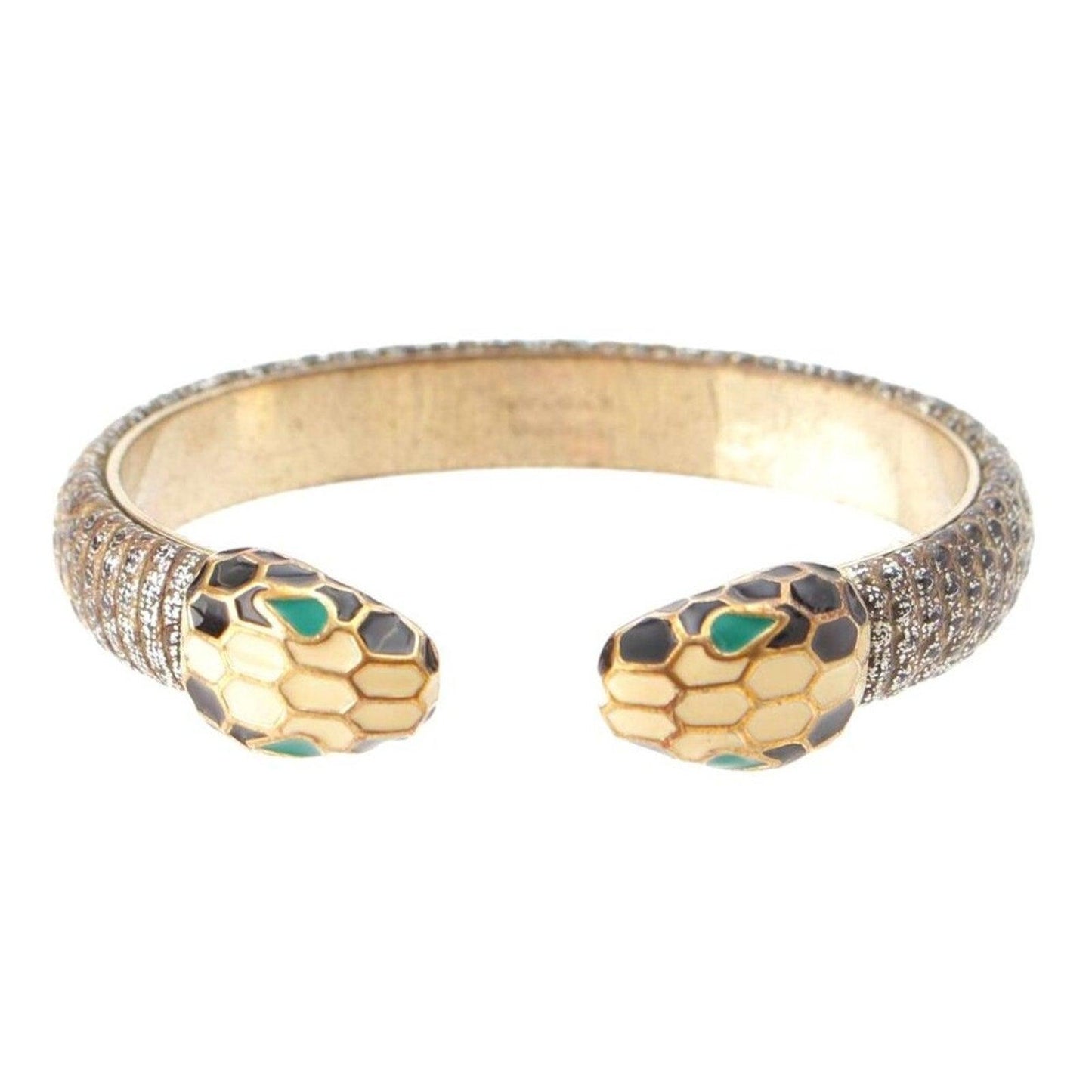 BVLGARI Bulgari Serpenti Forever Open Cuff Bangle Bracelet Snake Serpent Head - The Reluxe