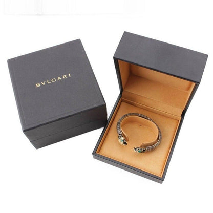 BVLGARI Bulgari Serpenti Forever Open Cuff Bangle Bracelet Snake Serpent Head - The Reluxe