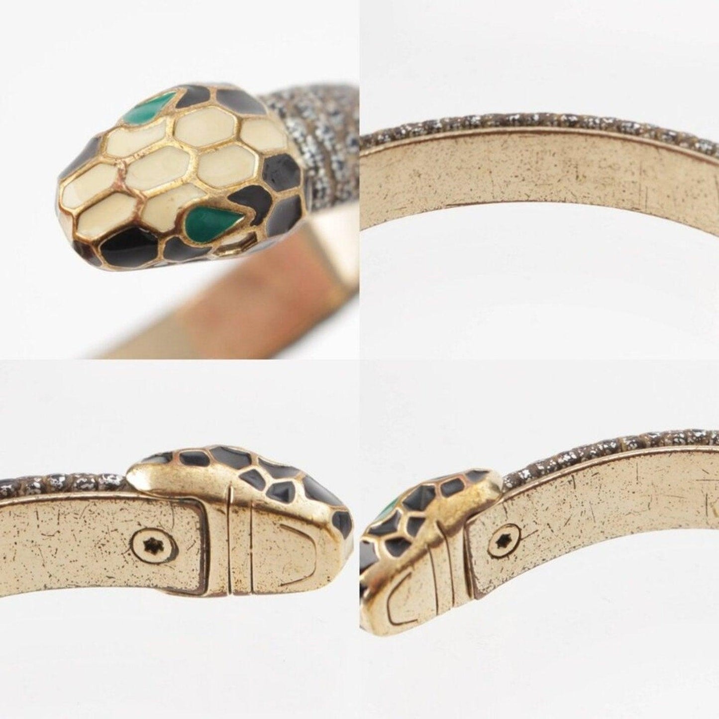 BVLGARI Bulgari Serpenti Forever Open Cuff Bangle Bracelet Snake Serpent Head - The Reluxe