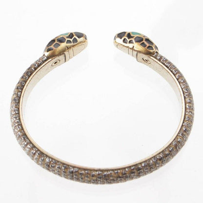 BVLGARI Bulgari Serpenti Forever Open Cuff Bangle Bracelet Snake Serpent Head - The Reluxe