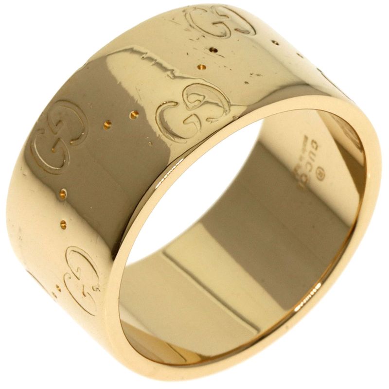 Gucci GG Icon Wide #11 Ring - 18K Yellow Gold Ladies
