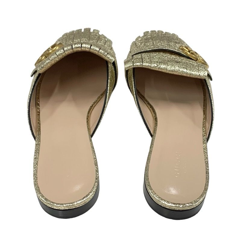 Gucci Double G Ggmarmont Sandals Mules Slippers Sandals Shoes Fringe Leather
