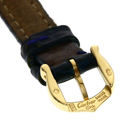 Cartier W1510956 Mini Baignoire Watch 18K Yellow Gold Leather Ladies