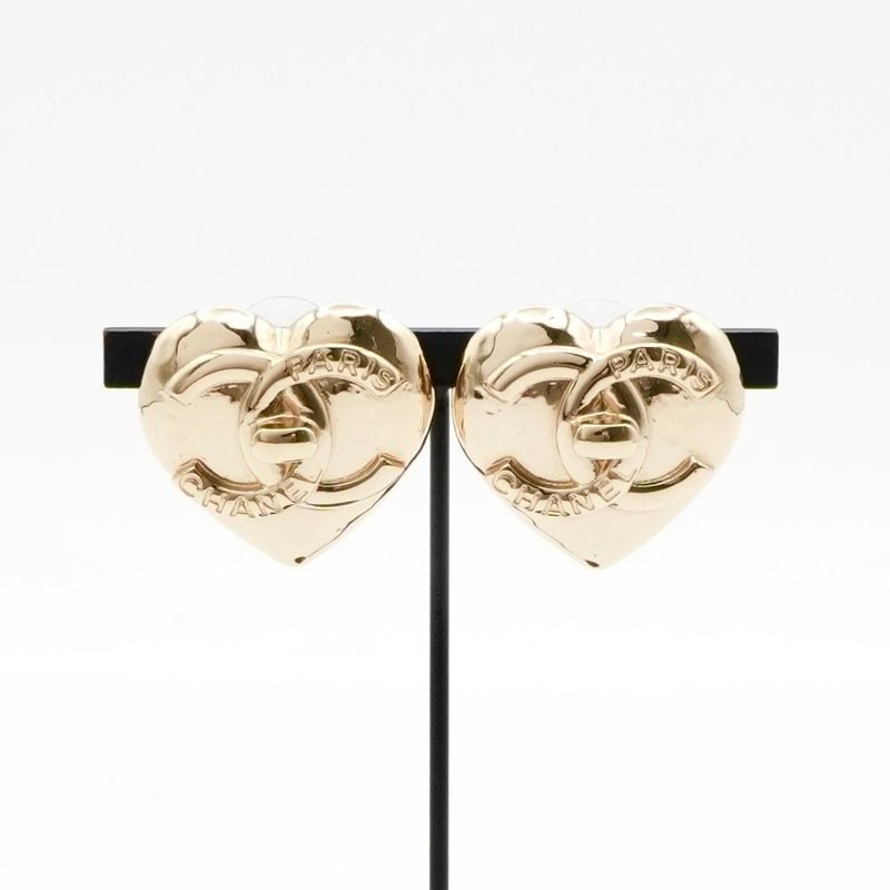 Chanel Earrings Earring Gold Coco Mark Heart