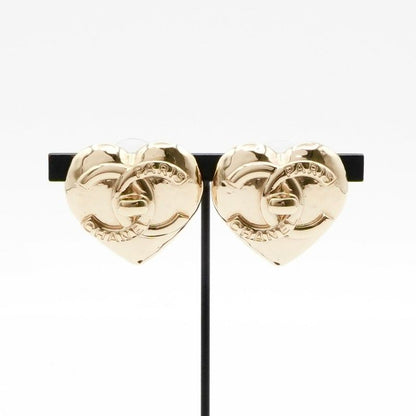 Chanel Earrings Earring Gold Coco Mark Heart