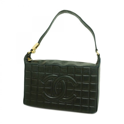 Chanel Shoulder Bag Choco Bar Lambskin Black Chien Pan Gold Hardware Women