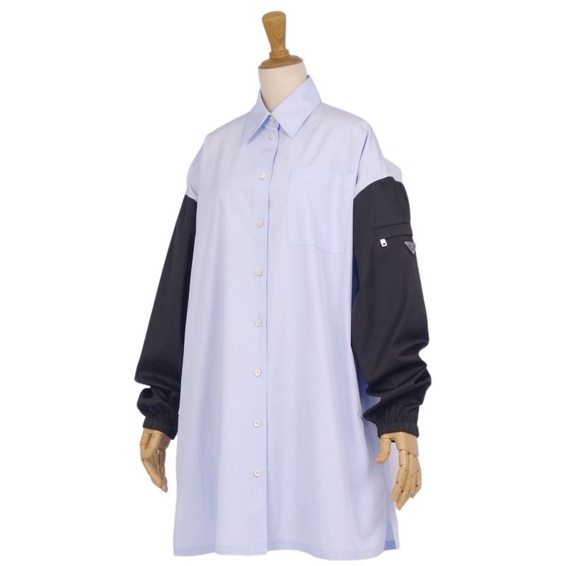 Prada Shirt Blouse Long Sleeve Long Sleeve Linylon