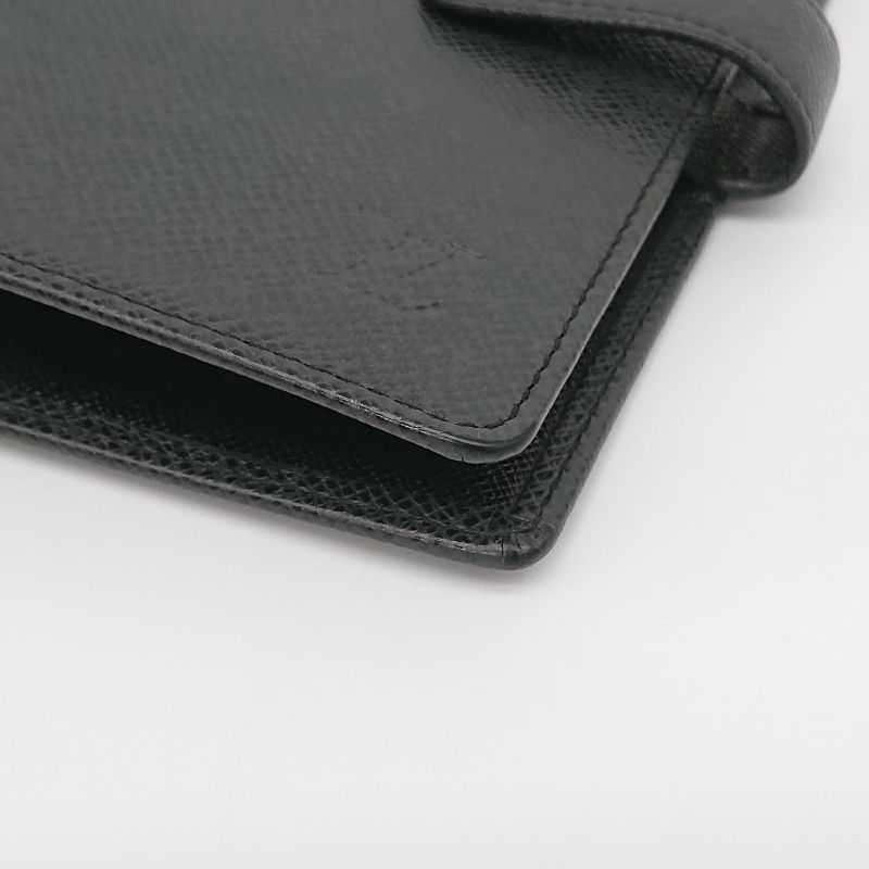 Louis Vuitton Agenda MM Taiga Black Ruler With Refill