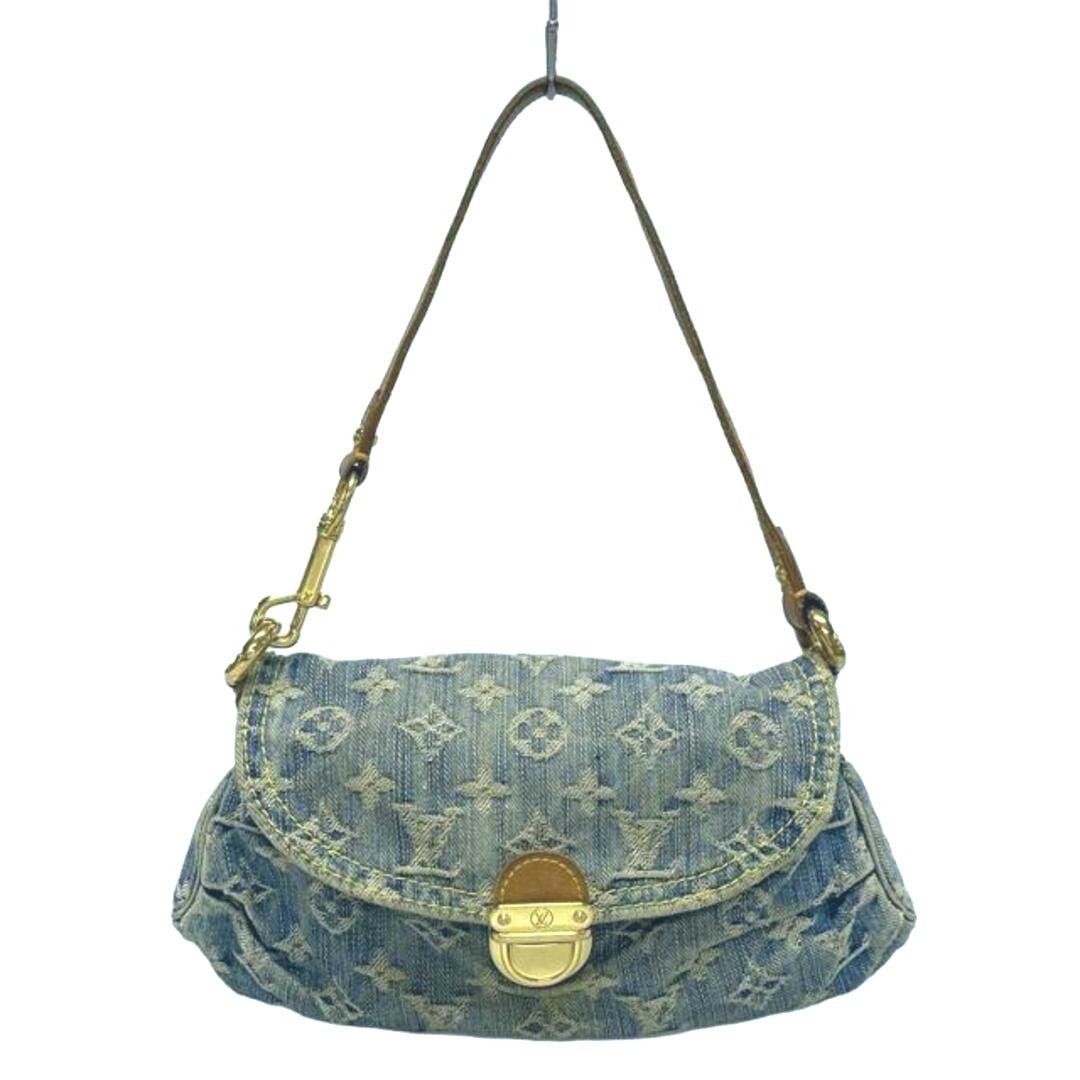 Louis Vuitton Denim Mini Pleaty Vintage Pouch Pochette Bag Monogram LV