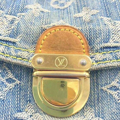 Louis Vuitton Denim Mini Pleaty Vintage Pouch Pochette Bag Monogram LV