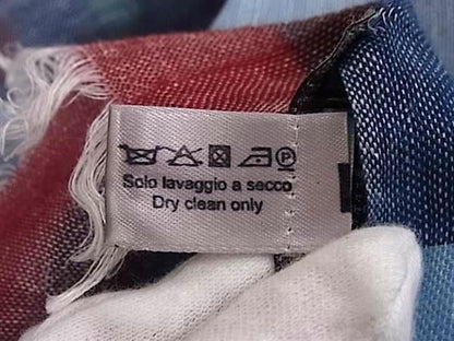 Attire Bottega Veneta 60% Wool X 30% Cashmere Fringe Scarf Stole Shawl Blue