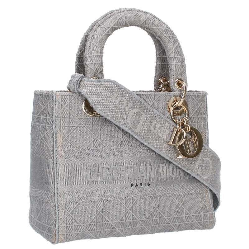 Christian Dior M0565orey Lady Dior D-lite Medium Cannage Canvas Handbag Women