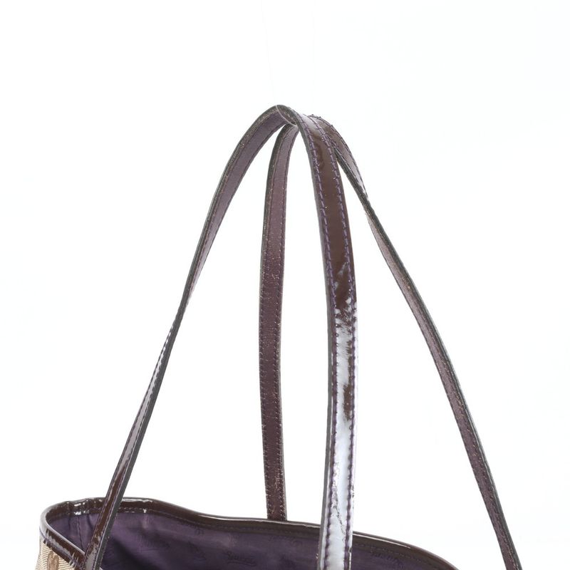 Gucci GG Canvas Leather Tote Bag Shoulder Hand 211976 Brown Genuine Leather