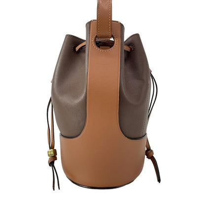 Loewe Shoulder Bag Balloon Bag Small Dark Brown And Brown Drawstring Shape