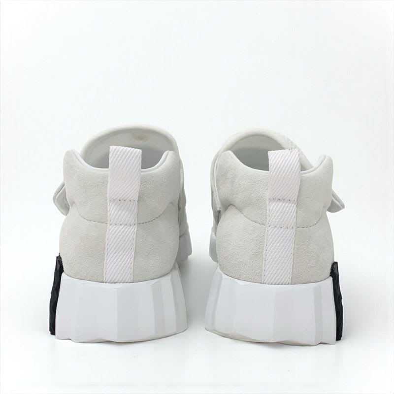 Hermes H Sneakers Shoes Suede Fabric White Velcro