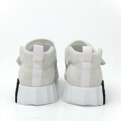 Hermes H Sneakers Shoes Suede Fabric White Velcro