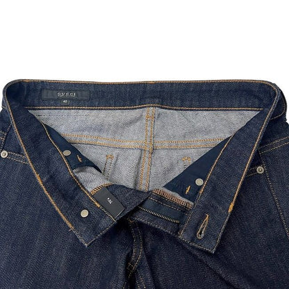 Gucci Denim Pants Navy Blue 338501 Excellent Condition 40 Denim Preowned