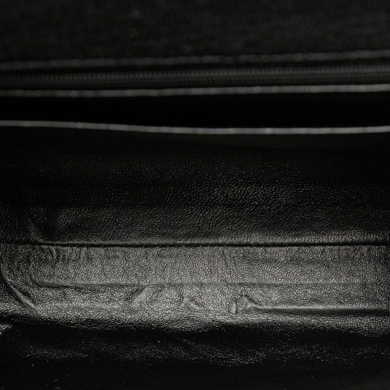 Chanel Matelasse 25 Coco Mark Handbag Top Handle Black Cotton Women Chanel