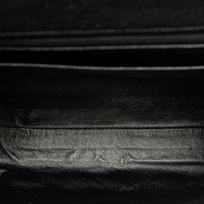 Chanel Matelasse 25 Coco Mark Handbag Top Handle Black Cotton Women Chanel