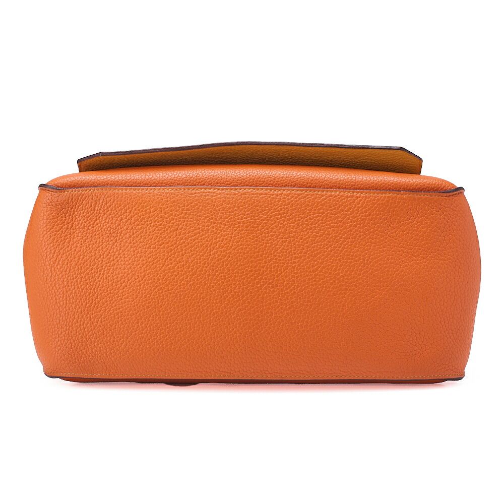 Hermes Gipsyère 34 Shoulder Bag Taurillon Clemence Orange And Jeanne (silver
