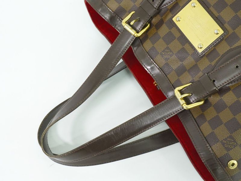 Authentic Louis Vuitton LV Hampstead GM Damier Ebène Tote Handbag Brown N51203