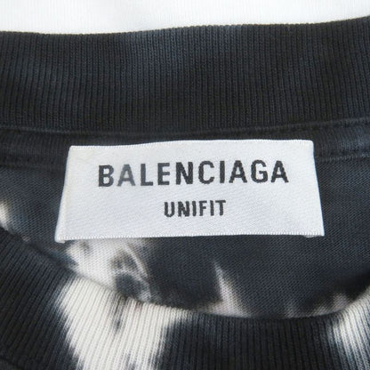 Balenciaga 684155 Tie-dye Pattern Crack Logo Print Oversized Short Sleeve