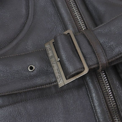 Louis Vuitton 100% Sheepskin Long Length Mouton Coat Brown 46 Made In France