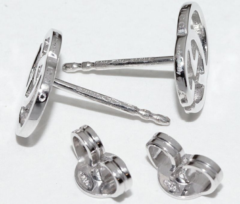 Gucci Earrings 18K White Gold GG Studded Earrings Online Limited 094074 J8502
