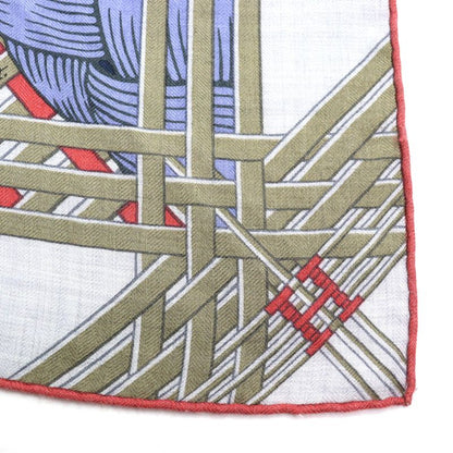 Hermes Triangle Jean Massin & Massin Cashmere Silk Blue Lavande / Miel / Gris