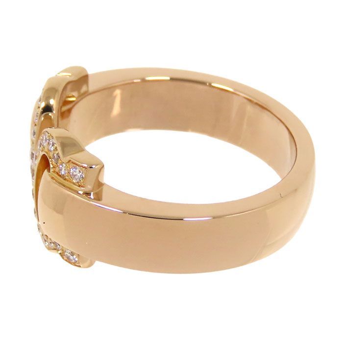 Cartier 2C Bouclecse Diamond Ring 18K Pink Gold 750 Pink Gold Diamond #53