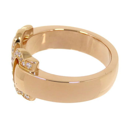 Cartier 2C Bouclecse Diamond Ring 18K Pink Gold 750 Pink Gold Diamond #53