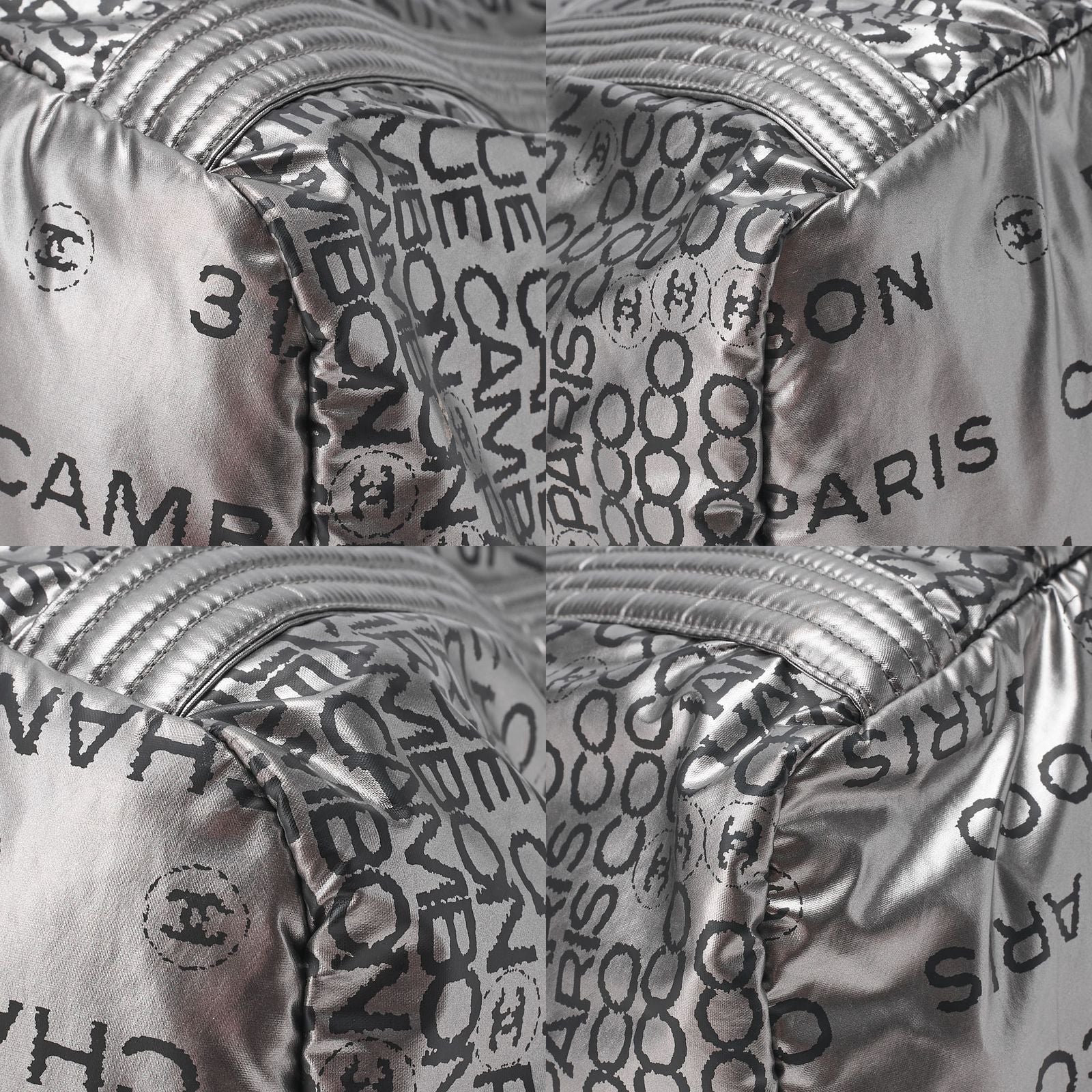 Chanel Tote Bag Nylon Unlimited Large Size Black Silver Hardware Brand [shipping