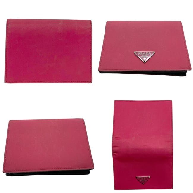 Prada Bifold Wallet Pink Tessuto M505 Compact Nylon