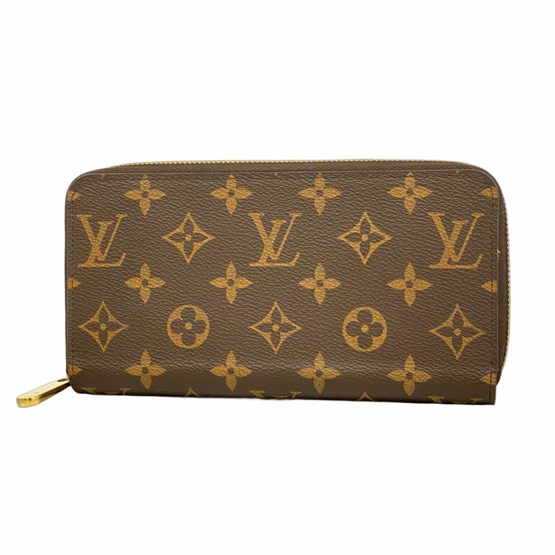 Louis Vuitton Long Wallet Monogram Zippy Wallet M42616 Brown Men Women Unisex