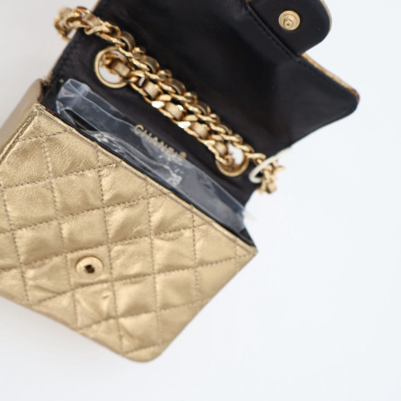 Chanel Vintage Mini Matelasse Chain Bagcharm Pouch Handbag