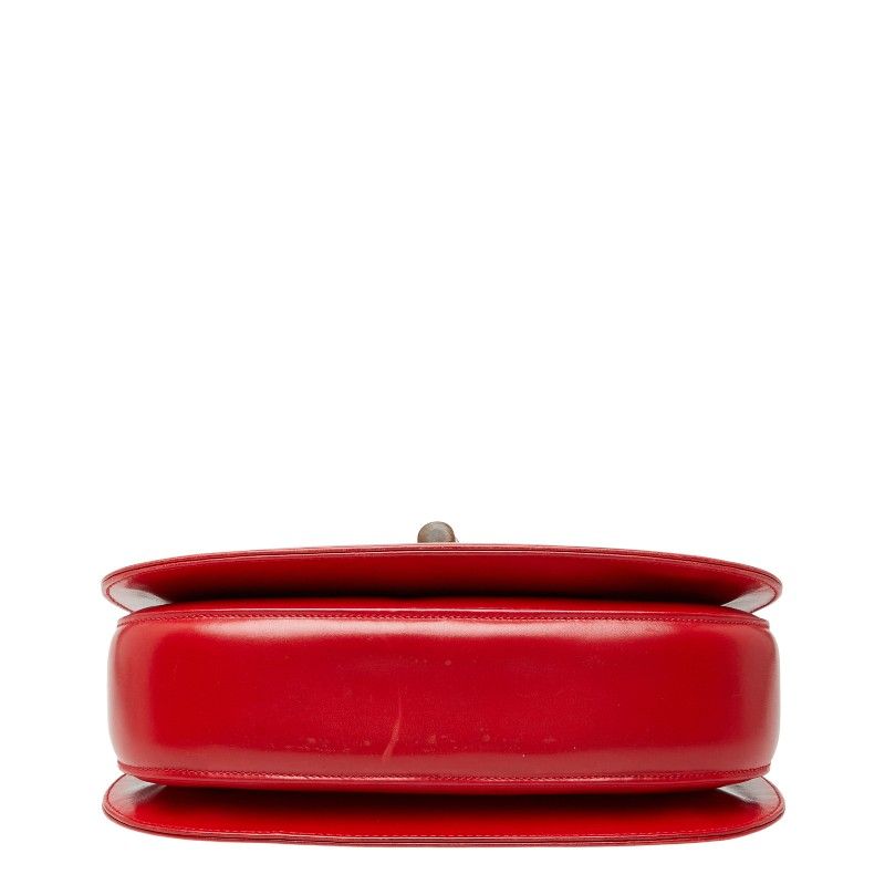 Gucci Old Gucci Bamboo Handbag Shoulder Bag 2WAY 001 01 0633 Red Leather