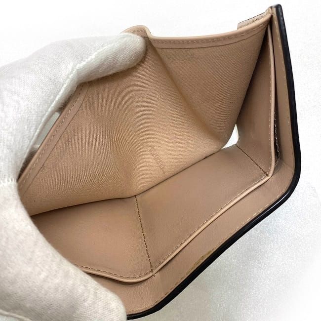 Fendi Trifold Wallet Pink Beige Gold Fize