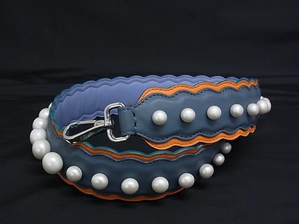 Fendi Strap You Leather Shoulder Strap For Bag Shoulder Strap Blue