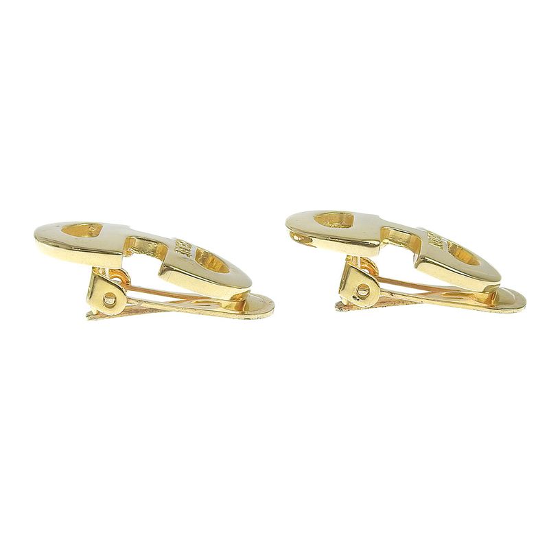 Celine Y2K Vintage Signature Engraved Gold Metal Horsebit Earrings Ring GP
