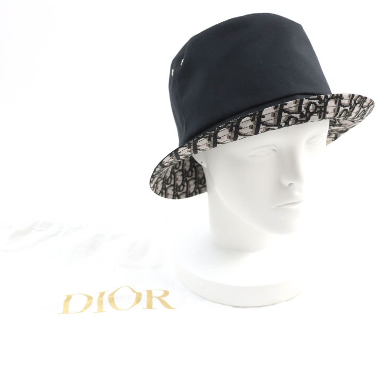 Christian DIOR 95tdd923a130 Teddy-d Obscure Pattern Bob Hat Black 58 Storage