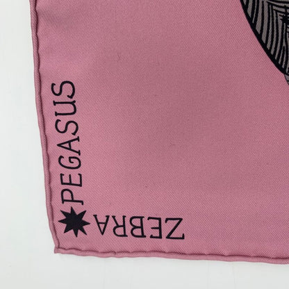 Hermes Carre 90 Zebra Pegasus Pink Scarf 100% Silk With Box
