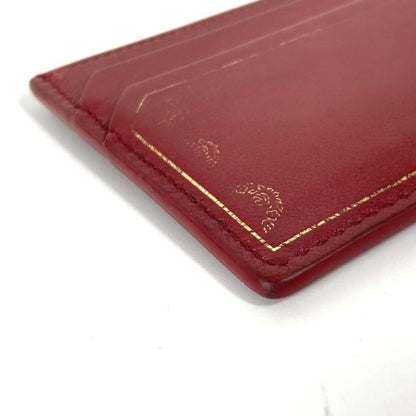 Cartier Card Case Garland De Cartier Leather Burgundy